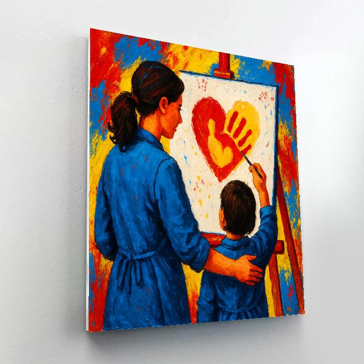 Hands Painted Together Mother Day Canvas Paint by numbers art