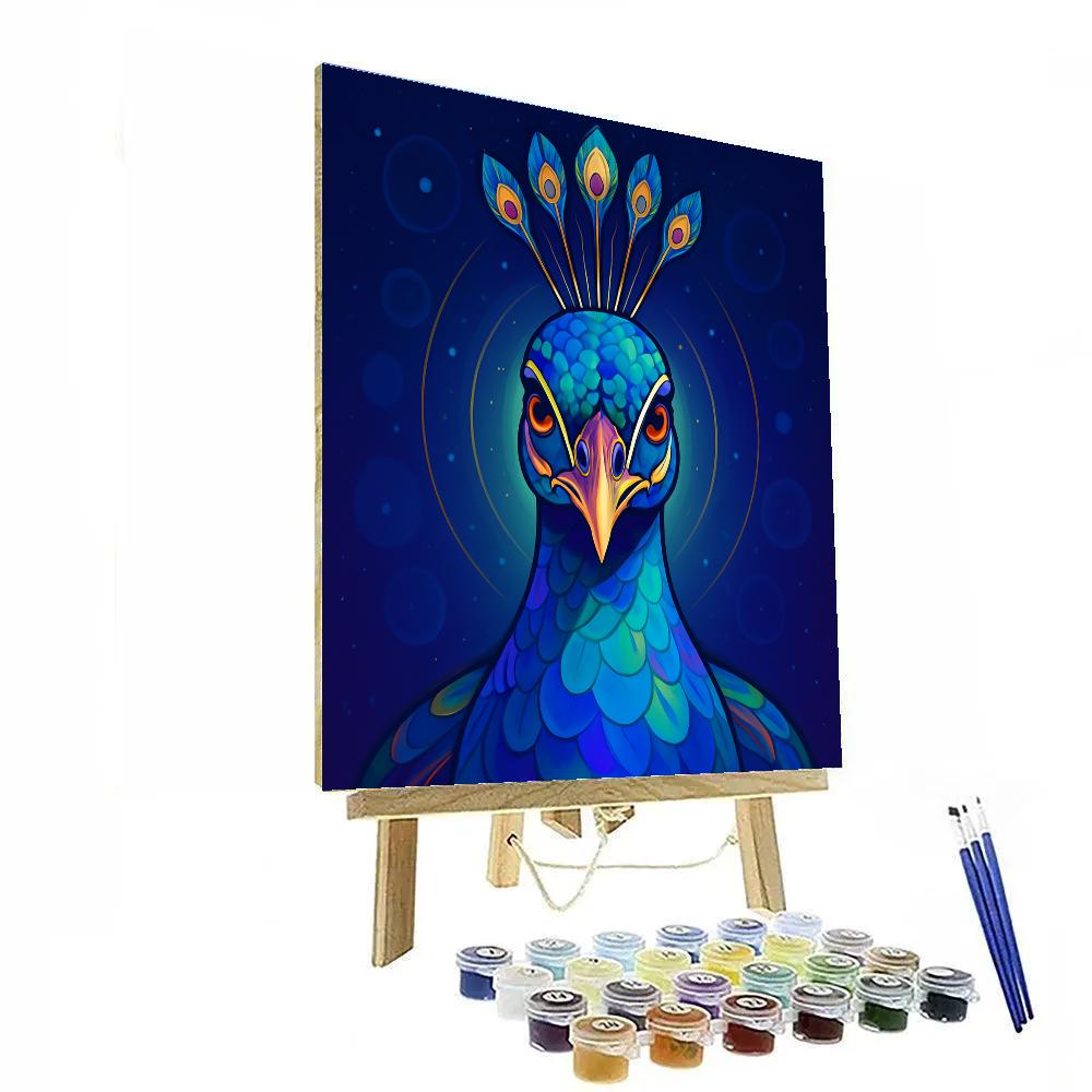 Starlit Garden Peacock Face DIY paint by numbers