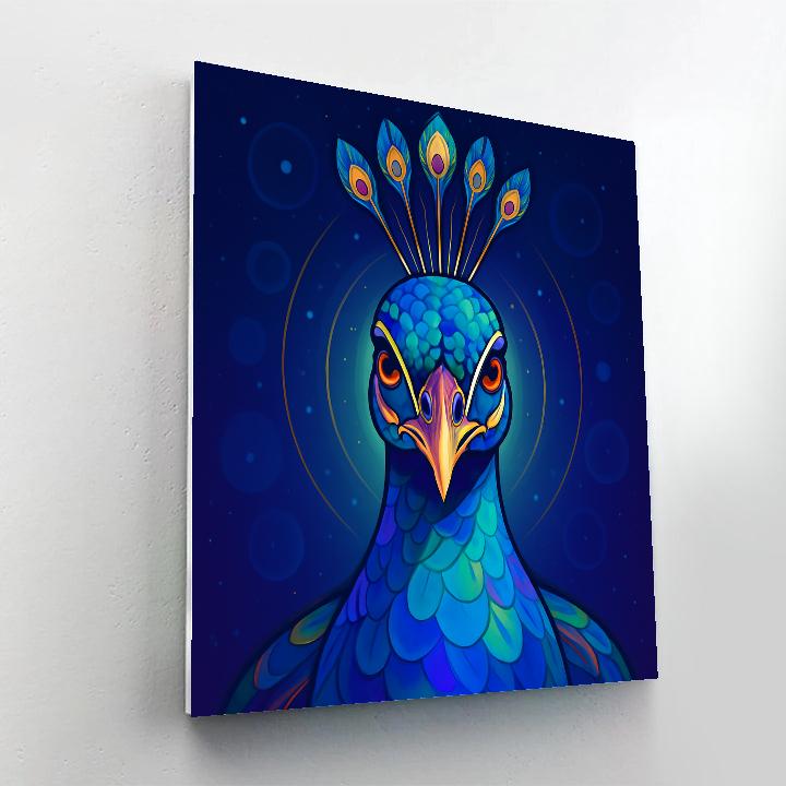 Starlit Garden Peacock Face DIY paint by numbers