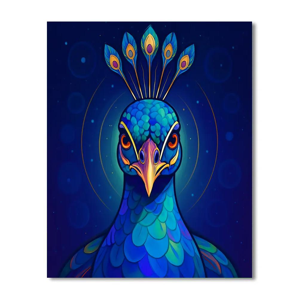 Starlit Garden Peacock Face DIY paint by numbers