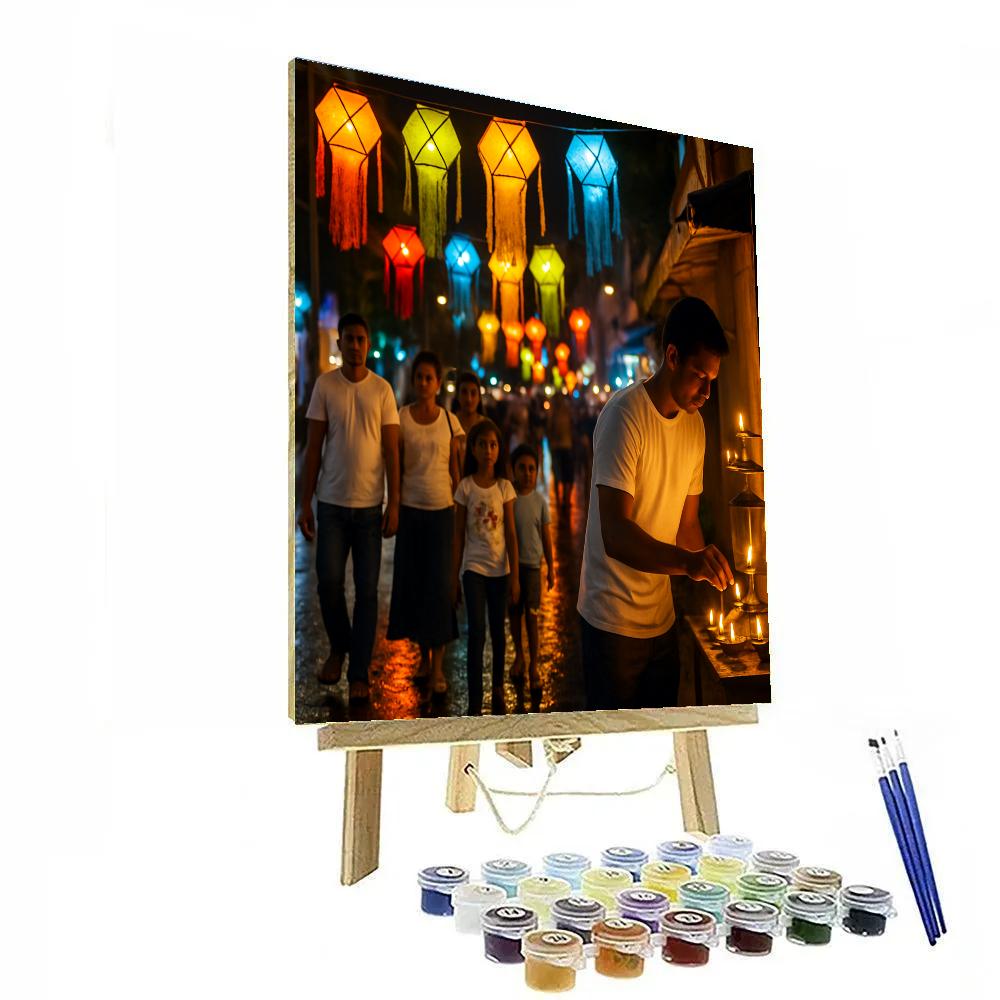 Vesak Lantern Street Colombo paint by color
