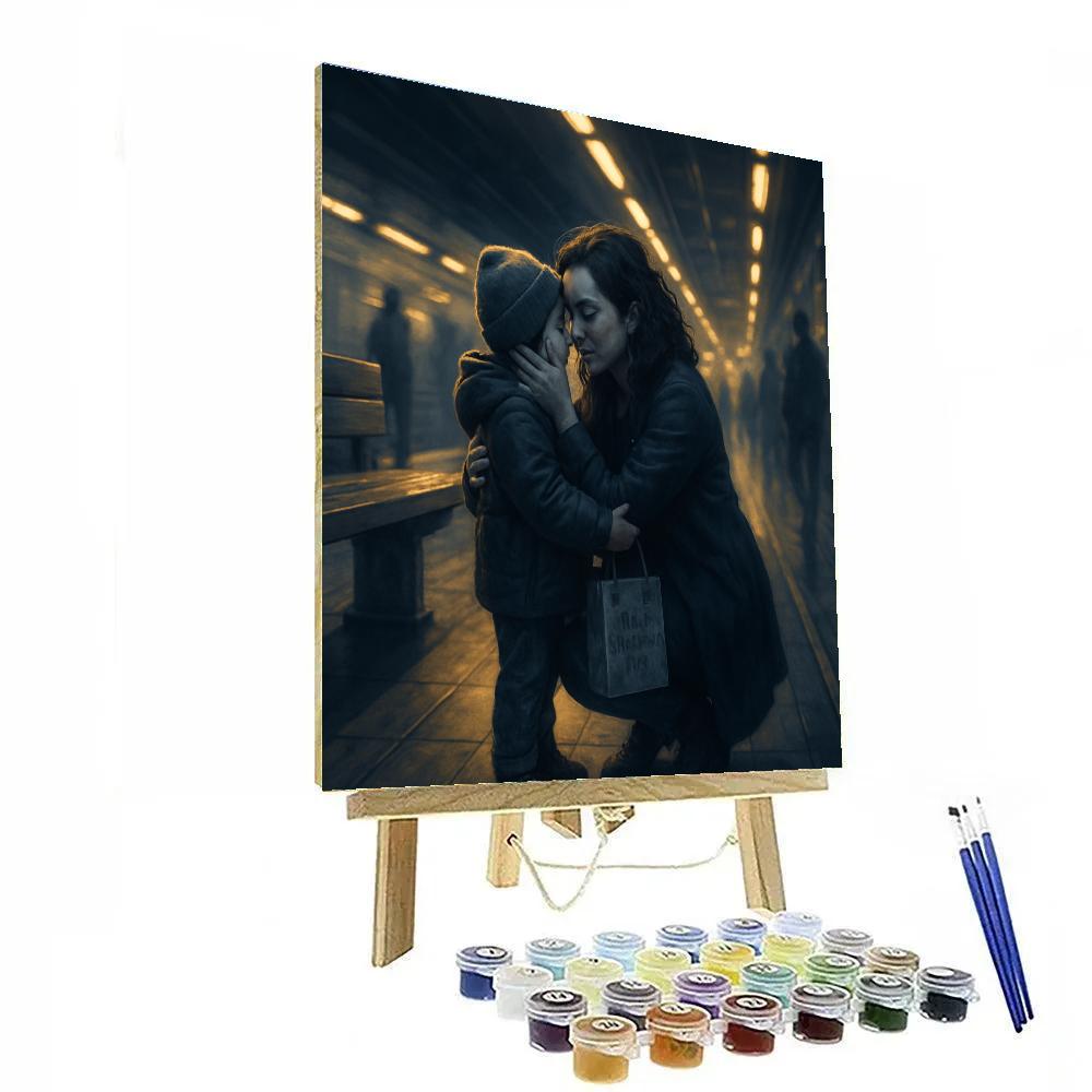 Train Station Farewell And Reunion With Mom Painting by numbers kit