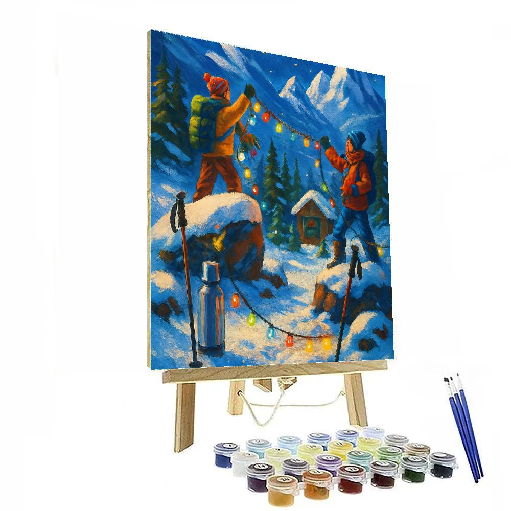 Festival Lights In The Mountain Pass Numbered painting kits