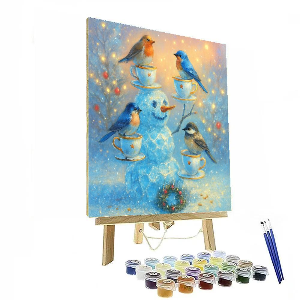 Crystal Snowman Garden Party Number painting