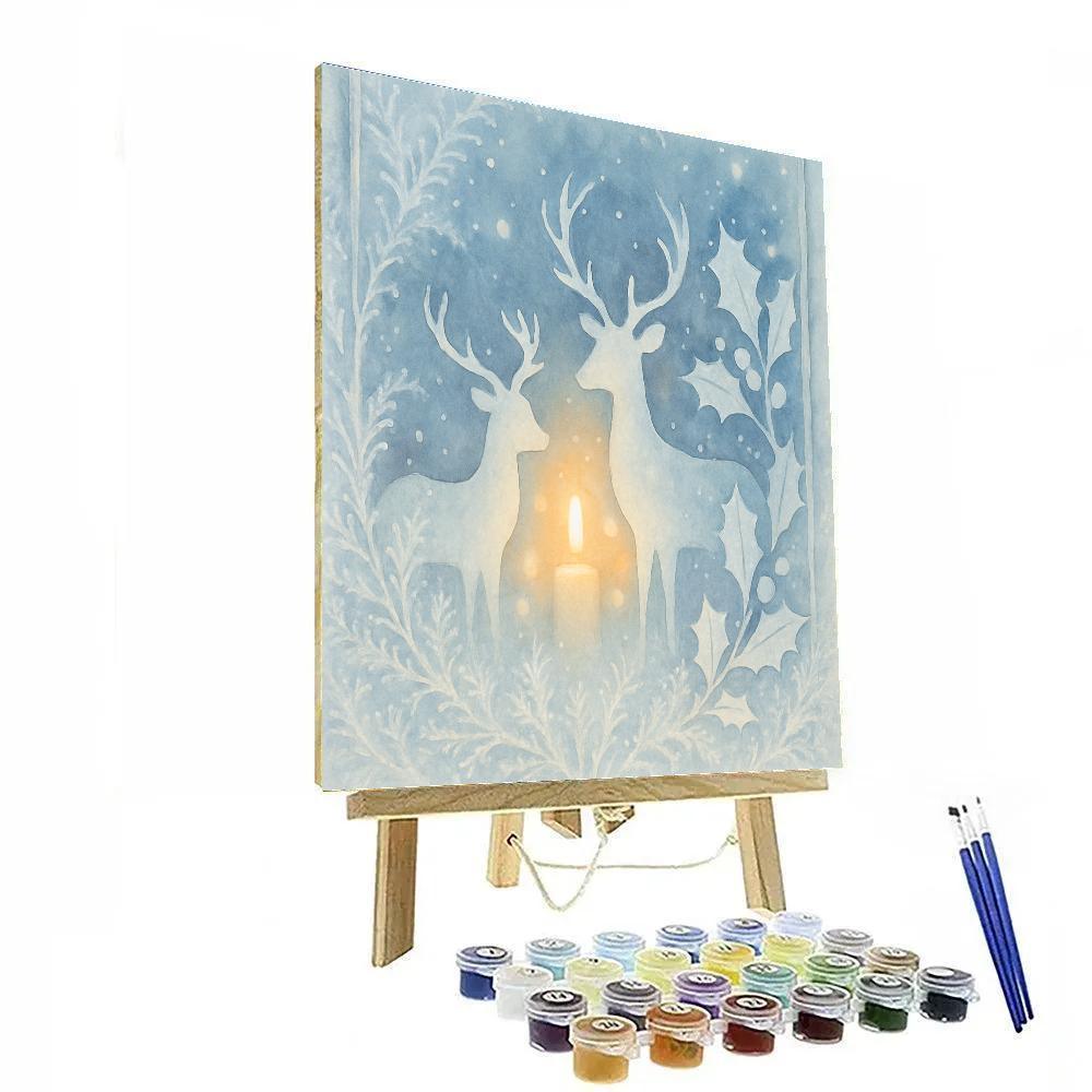 Frosted Window Deer Silhouettes Paint by numbers kits