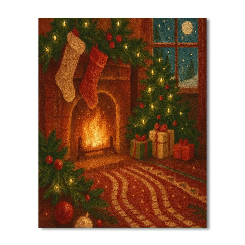 The Fireplace Sleigh Track Rug paint by color