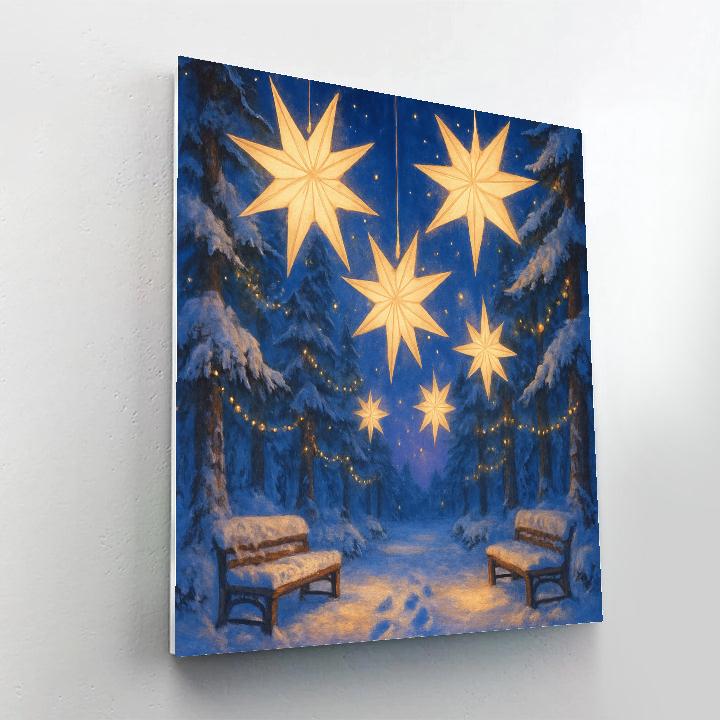 Snowy Cathedral Of Paper Stars paint by number
