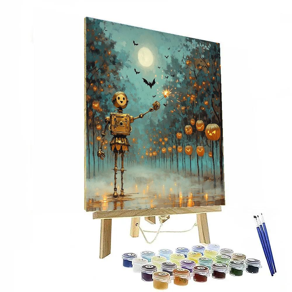 Clockwork Orchard Haunted Lantern Parade paint by number
