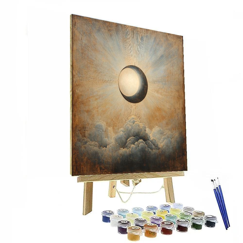 Michelangelo Inspired Eclipse Over Marble Clouds Painting by numbers kit