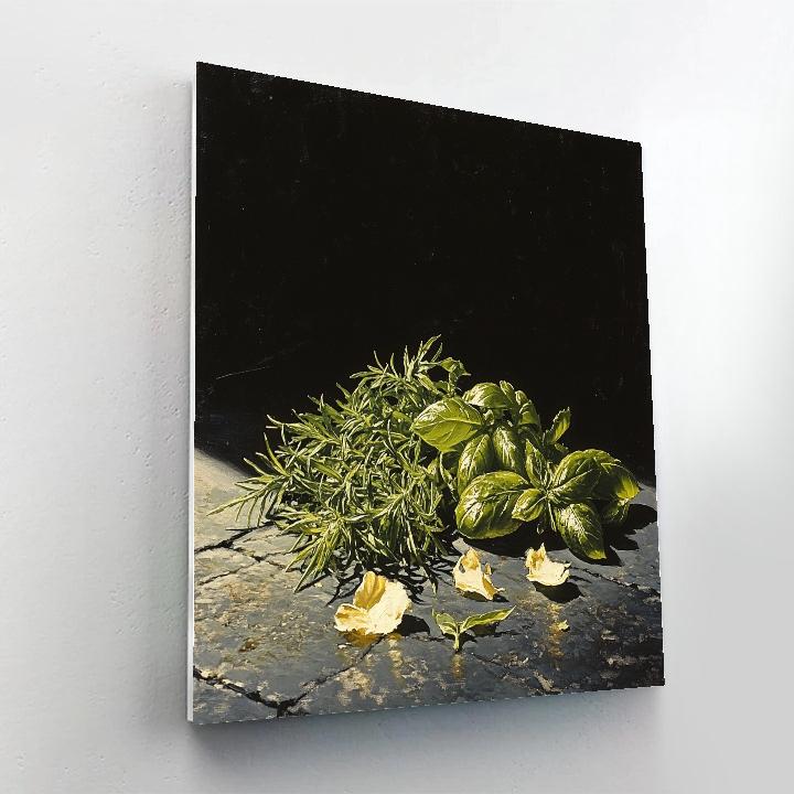 Caravaggio Inspired Midnight Herbarium Radiance paint by numbers
