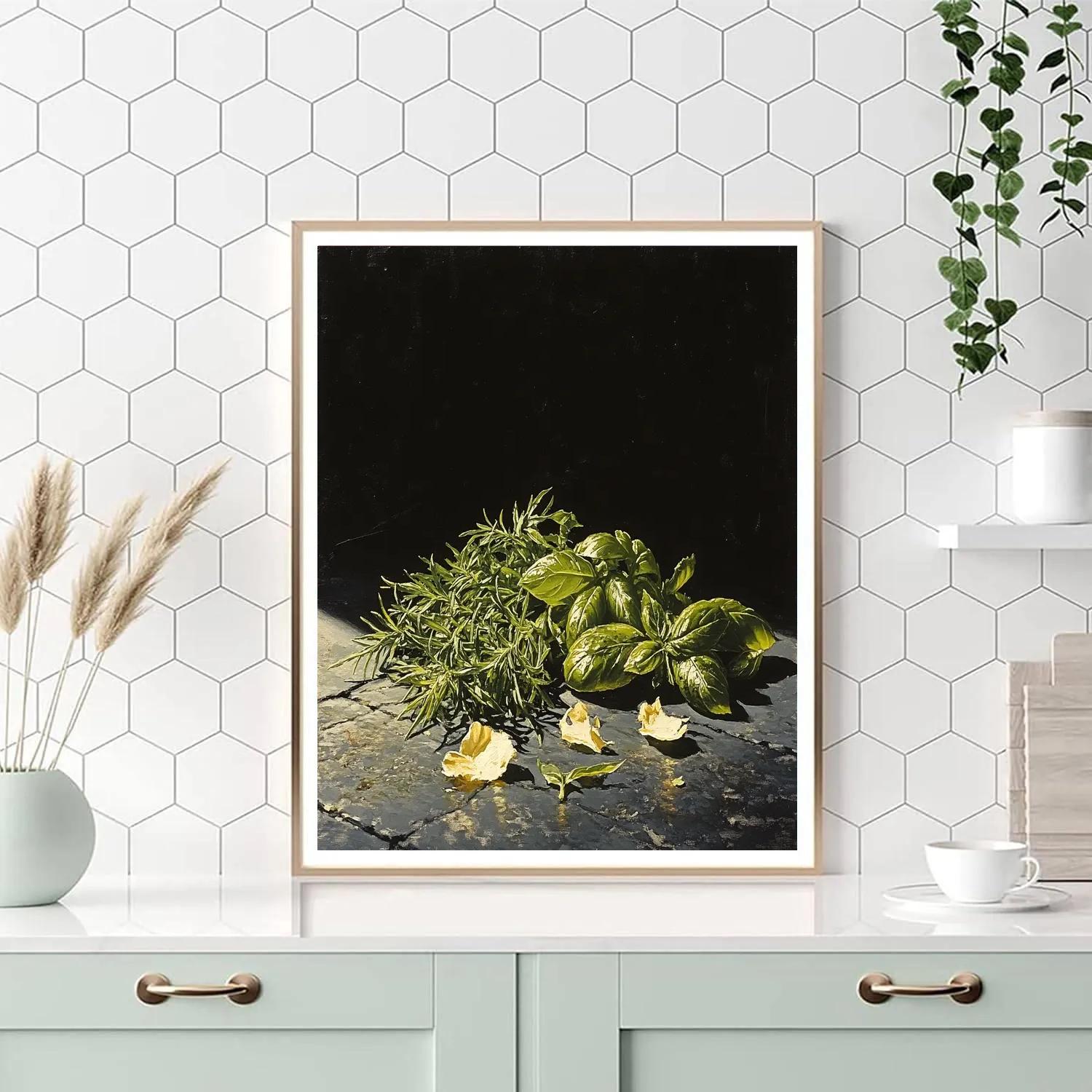 Caravaggio Inspired Midnight Herbarium Radiance paint by numbers