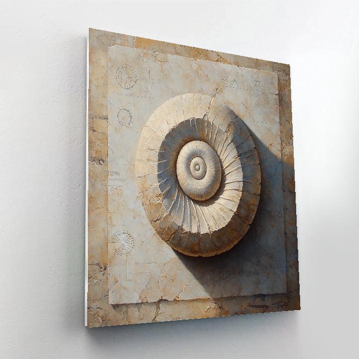 Leonardo Da Vinci Inspired Fossil Spiral Memory Painting by numbers kit