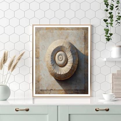 Leonardo Da Vinci Inspired Fossil Spiral Memory Painting by numbers kit