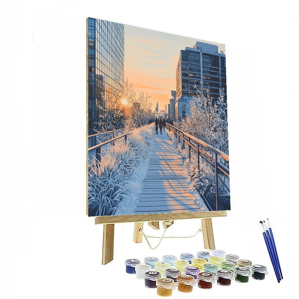 High Line Winter Sunrise New York City United States Paint by numbers kits