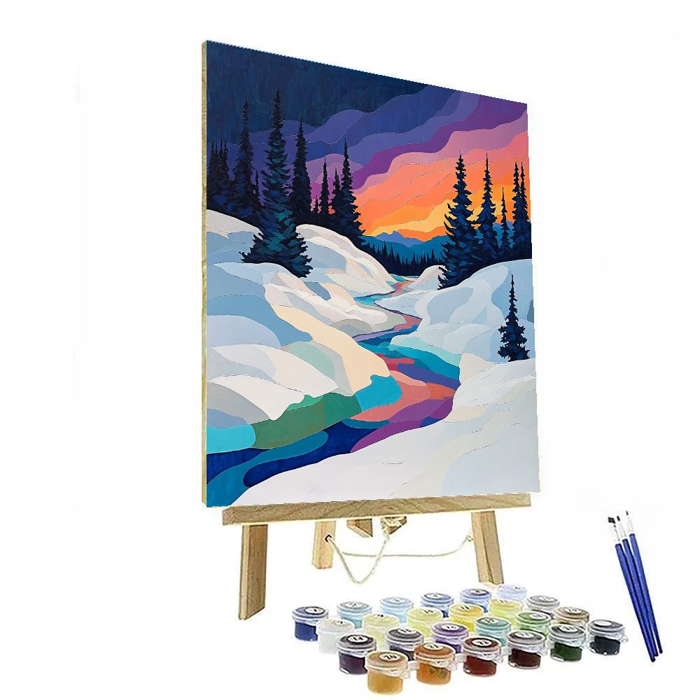 A.Y. Jackson Inspired Auroral Snowmelt Over The Canadian Shield painting number kit
