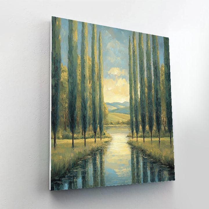 Claude Monet Inspired Poplar Corridor In Windy Light Paint by numbers art