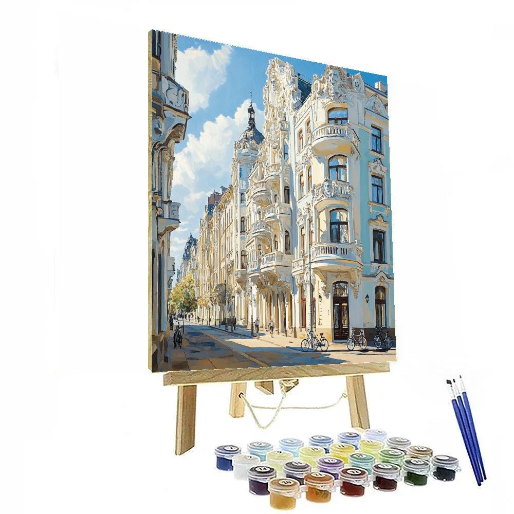 Art Nouveau Facades On Alberta Street Riga Latvia Paint by numbers kits