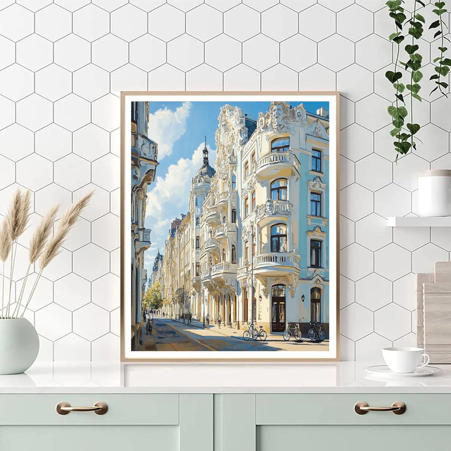 Art Nouveau Facades On Alberta Street Riga Latvia Paint by numbers kits