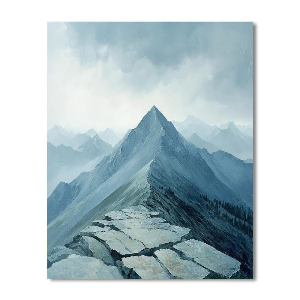 Leonardo Da Vinci Inspired Mountain Storm Geometry Paint by numbers art