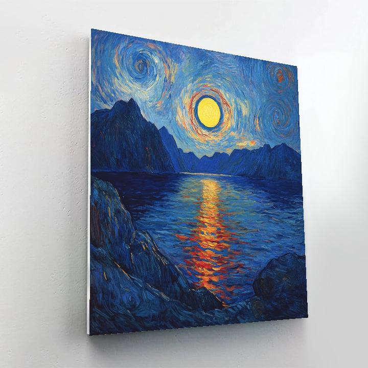 Edvard Munch Inspired Fjord Eclipse Over Trembling Water DIY paint by numbers