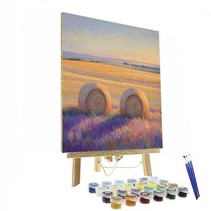 Claude Monet Inspired Haystacks Under Apricot Afterglow Paint by numbers kits