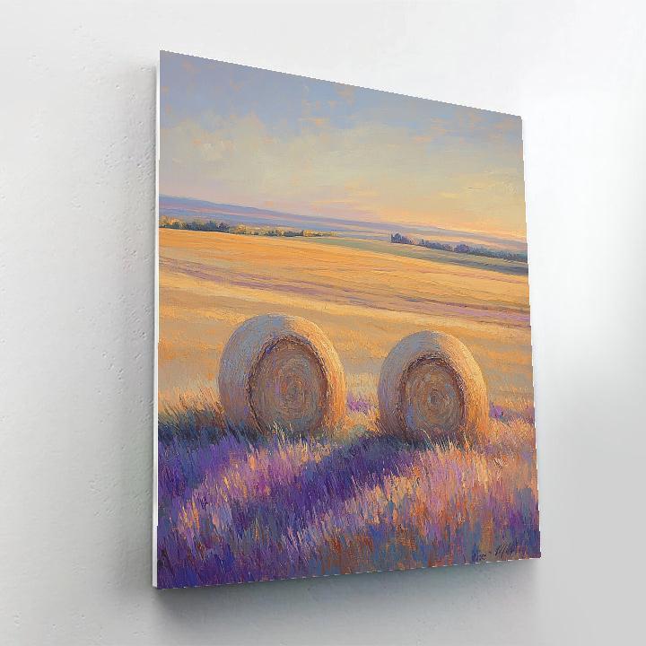 Claude Monet Inspired Haystacks Under Apricot Afterglow Paint by numbers kits