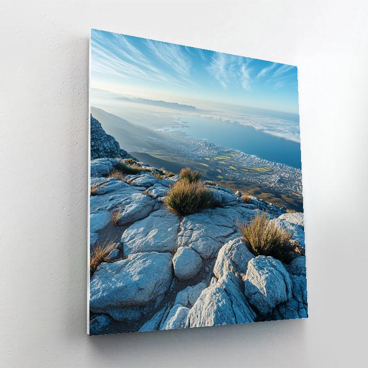Sunlit Viewpoint At Table Mountain Cable Station Cape Town South Africa paint by numbers