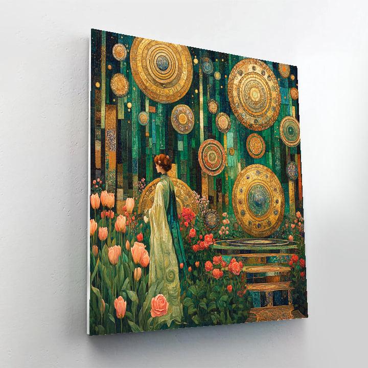 Gustav Klimt Inspired Golden Garden Of Planets painting number kit