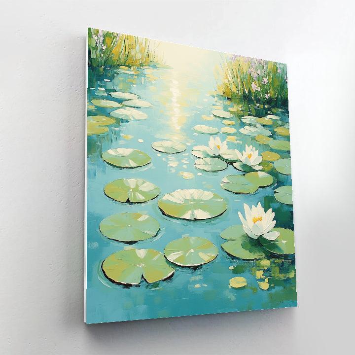 Claude Monet Inspired Waterlily Noon Glare On Still Water Painting by numbers kit