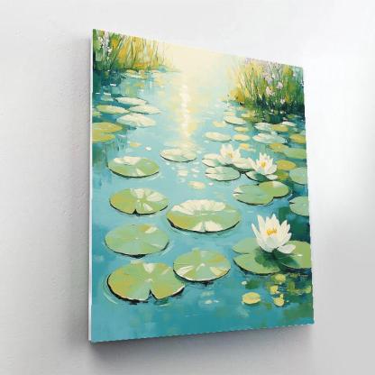 Claude Monet Inspired Waterlily Noon Glare On Still Water Painting by numbers kit