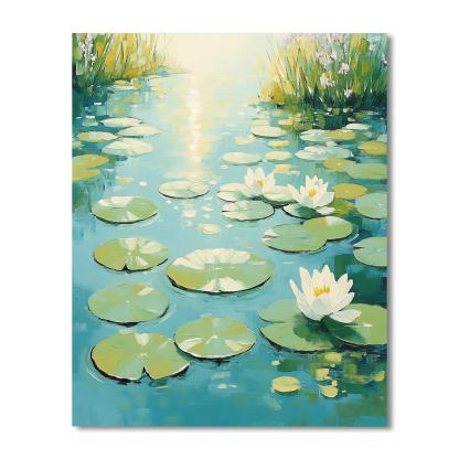 Claude Monet Inspired Waterlily Noon Glare On Still Water Painting by numbers kit