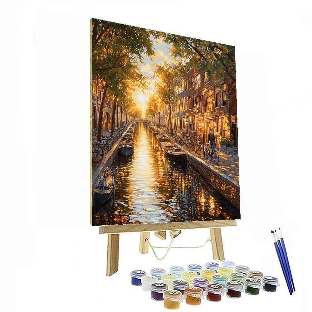 Canal Side Bicycles In Jordaan Amsterdam Netherlands Number painting