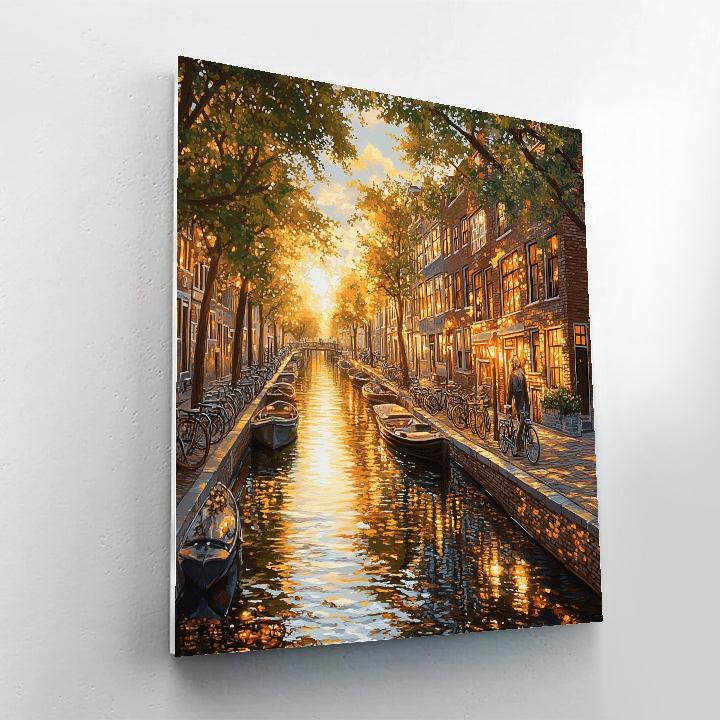 Canal Side Bicycles In Jordaan Amsterdam Netherlands Number painting