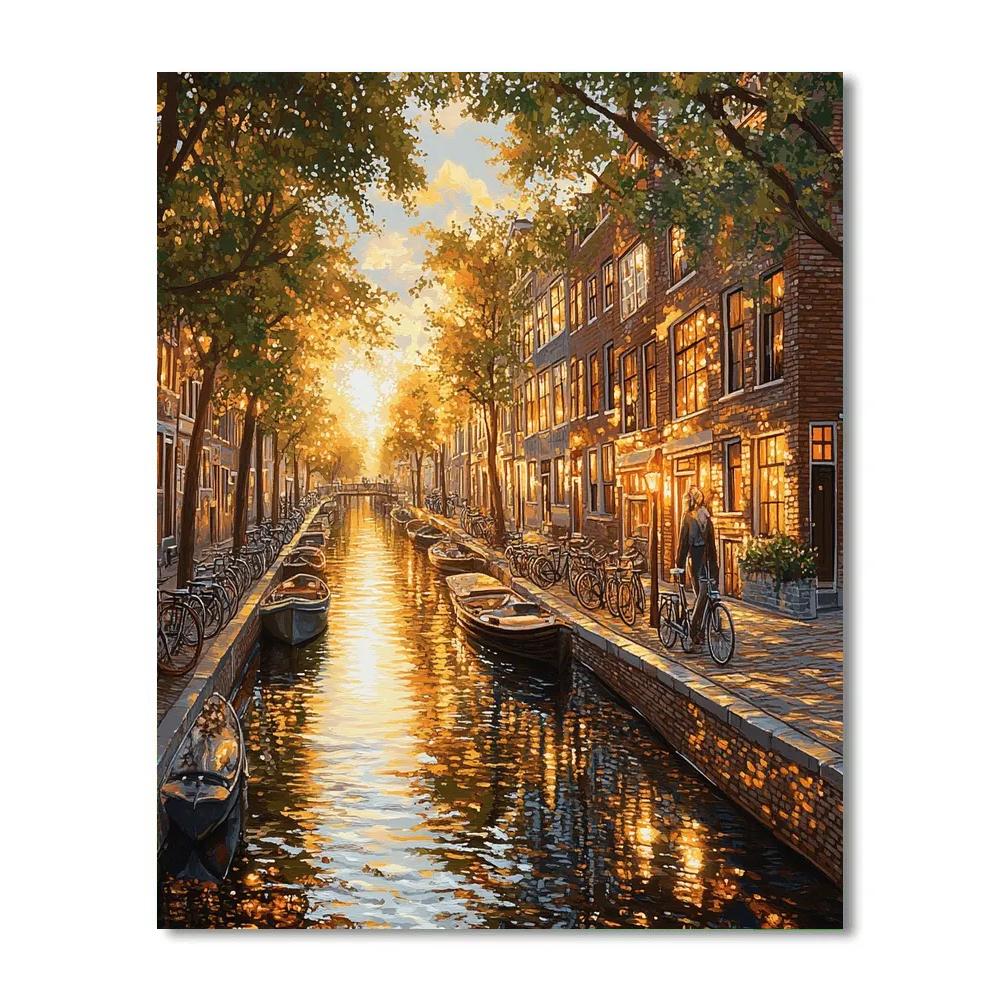Canal Side Bicycles In Jordaan Amsterdam Netherlands Number painting