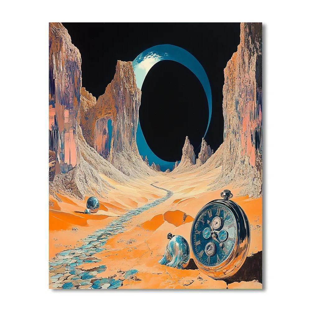 Salvador Dali Inspired Desert Of Time Eclipse DIY paint by numbers