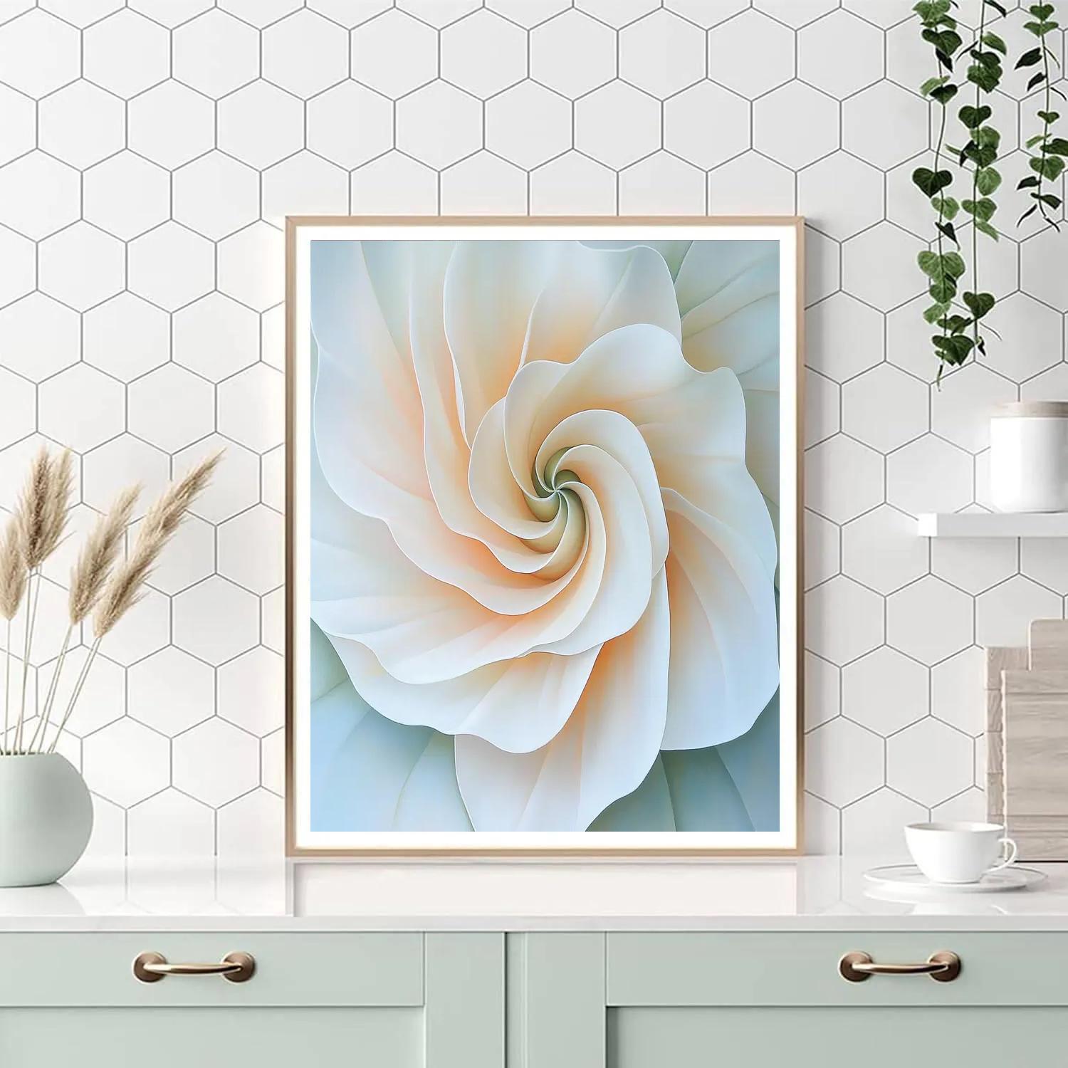 Georgia O’Keeffe Inspired Sunlit Datura Trumpet Spiral Painting by numbers kit