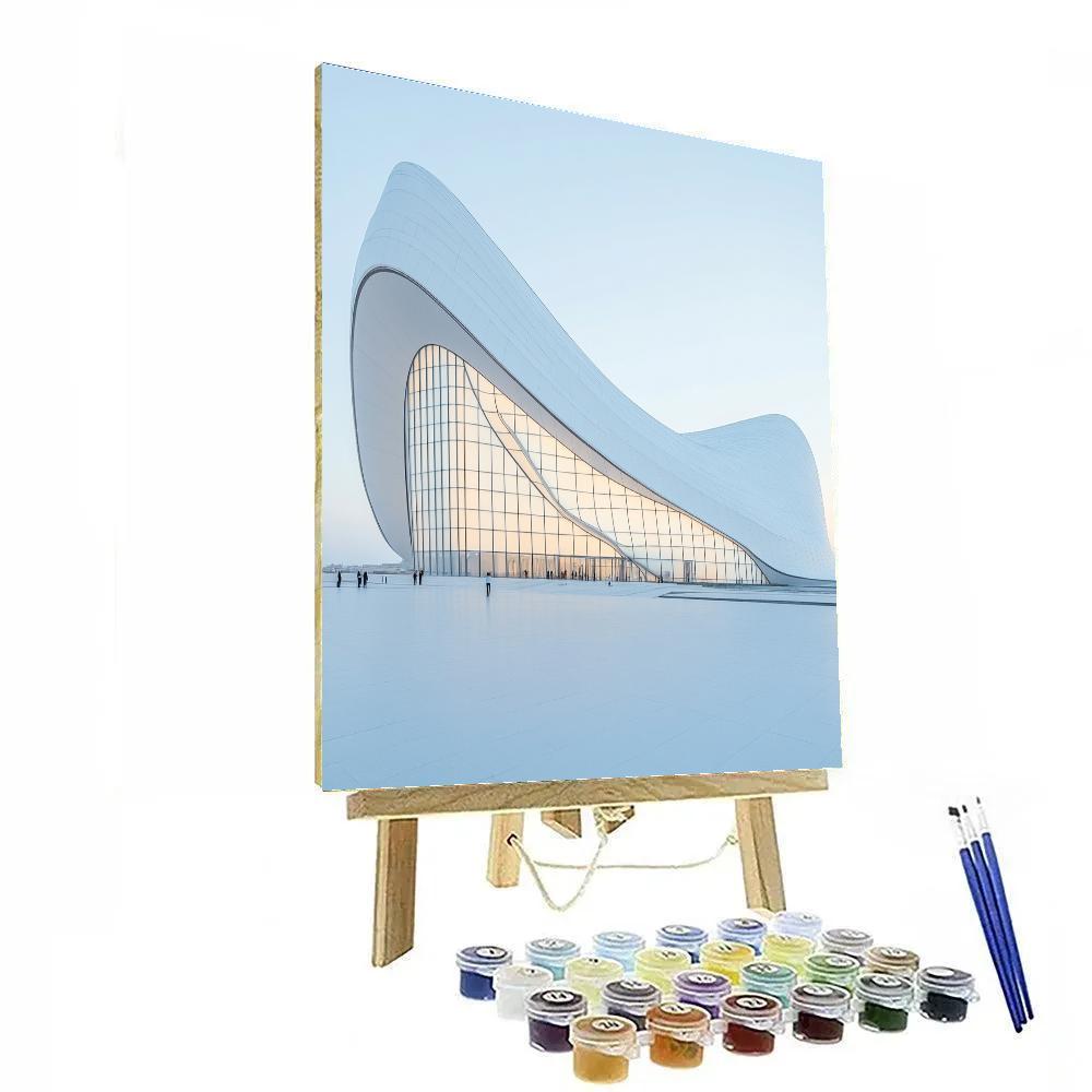 Futuristic Curves Of Heydar Aliyev Center Baku Azerbaijan paint by color