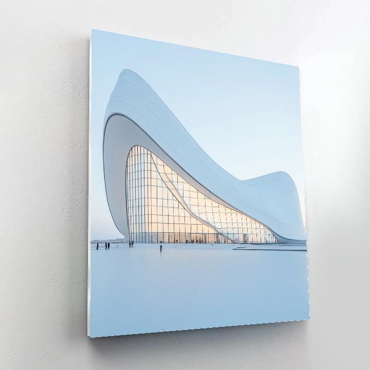 Futuristic Curves Of Heydar Aliyev Center Baku Azerbaijan paint by color