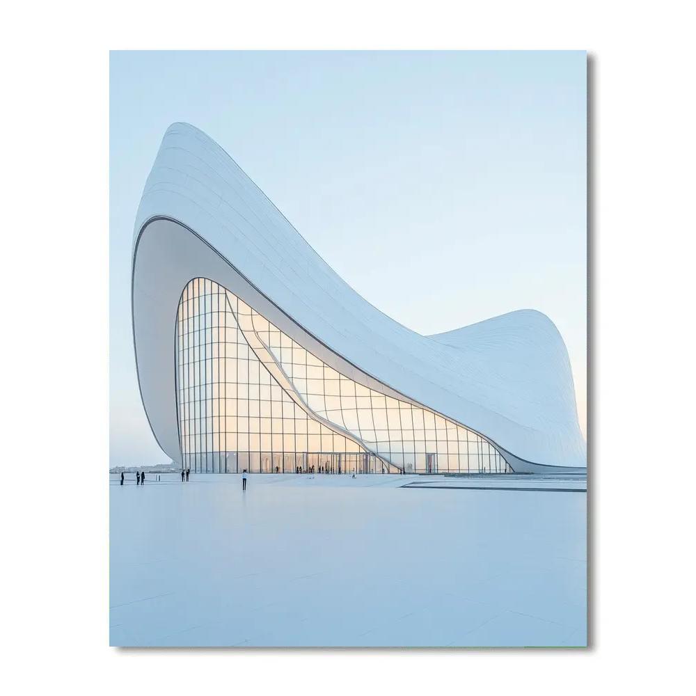 Futuristic Curves Of Heydar Aliyev Center Baku Azerbaijan paint by color