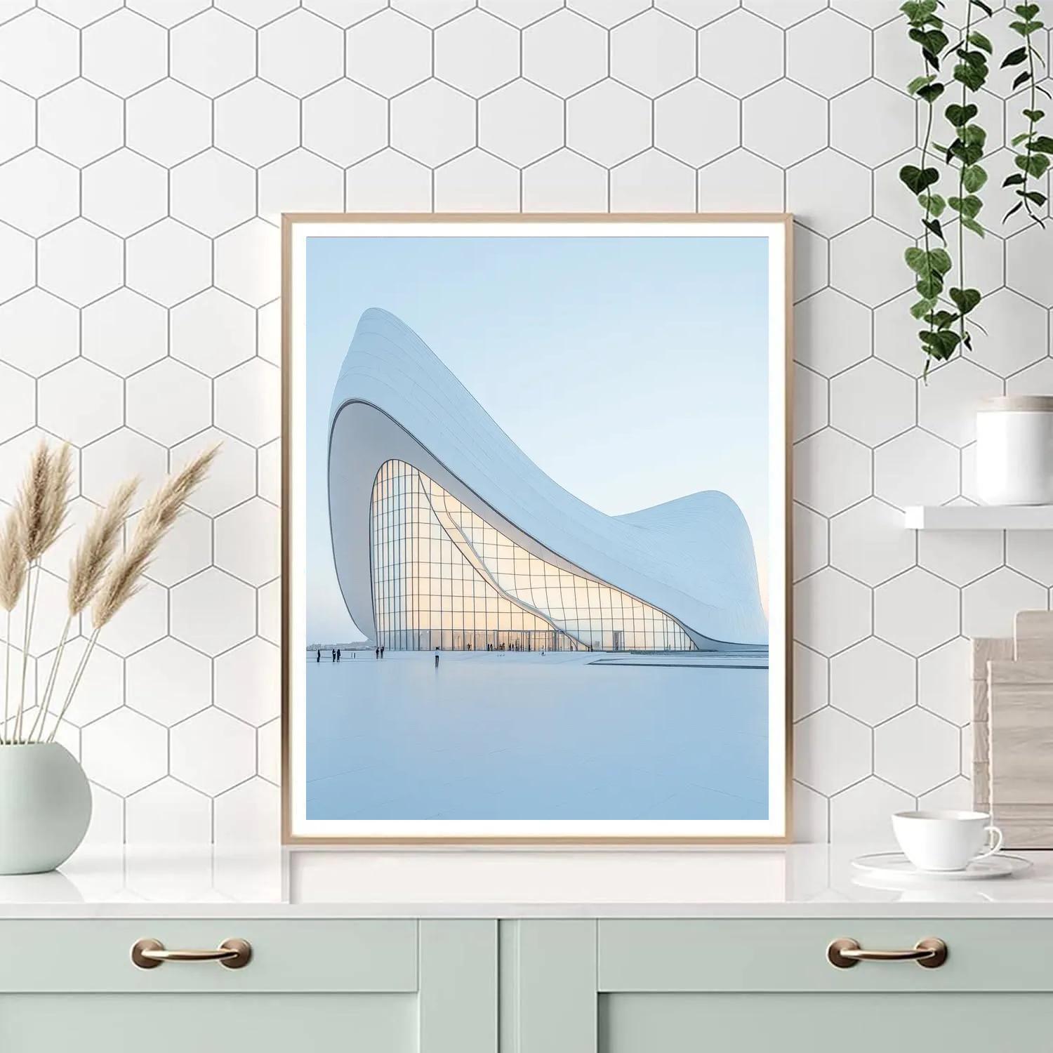 Futuristic Curves Of Heydar Aliyev Center Baku Azerbaijan paint by color