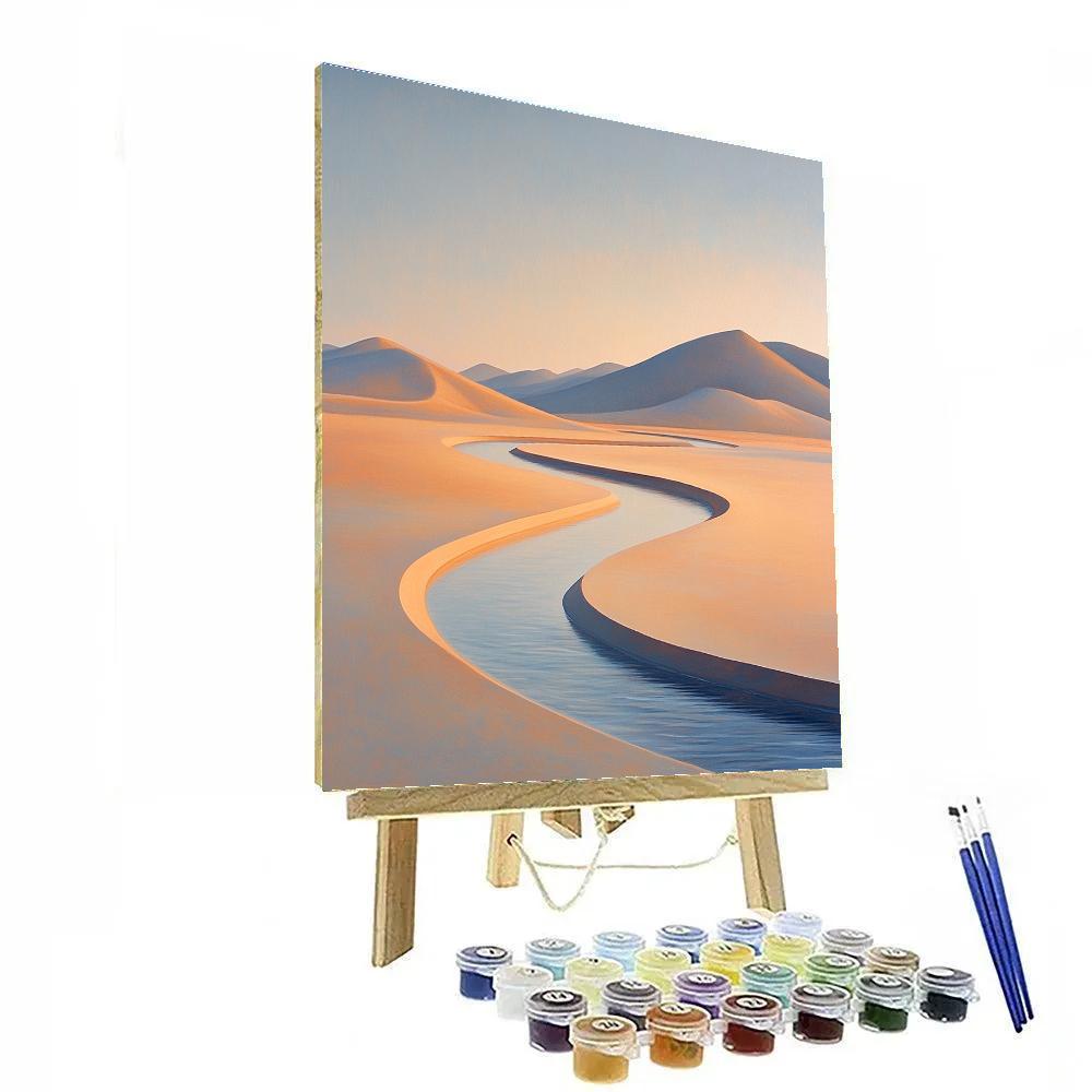 Leonardo Da Vinci Inspired Desert River Whisper Number painting