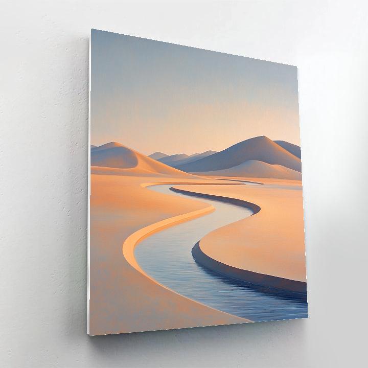 Leonardo Da Vinci Inspired Desert River Whisper Number painting