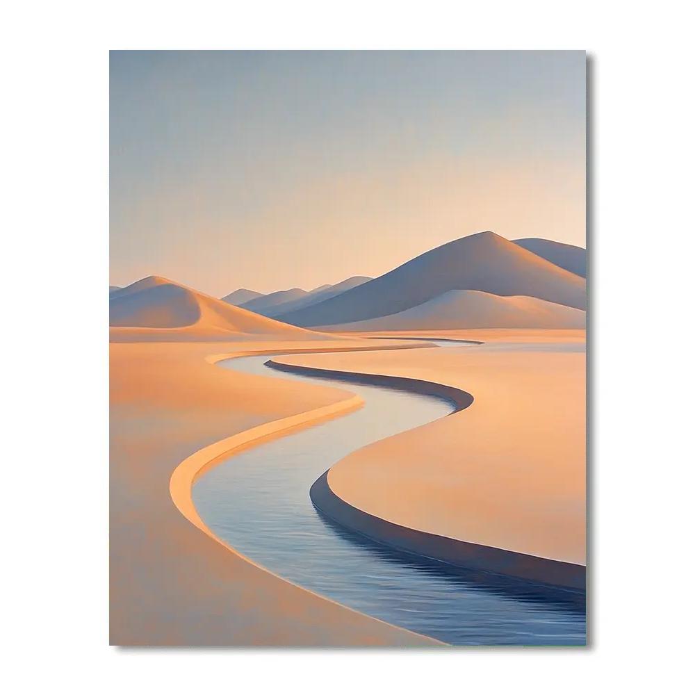 Leonardo Da Vinci Inspired Desert River Whisper Number painting