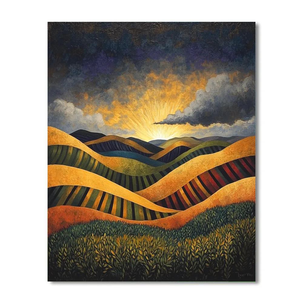 Frederick Varley Inspired Stormlight Over Ochre Highlands Numbered painting kits