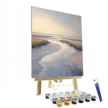Claude Monet Inspired Misty Estuary At Low Tide Paint by numbers art