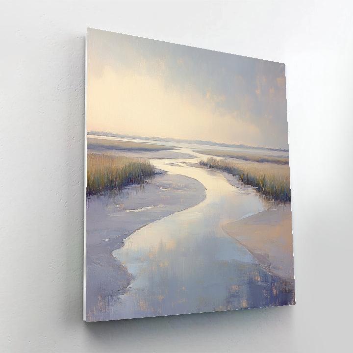 Claude Monet Inspired Misty Estuary At Low Tide Paint by numbers art