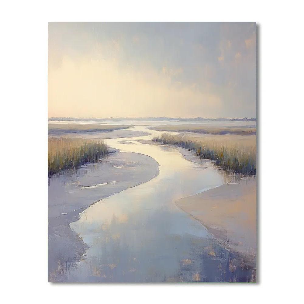 Claude Monet Inspired Misty Estuary At Low Tide Paint by numbers art