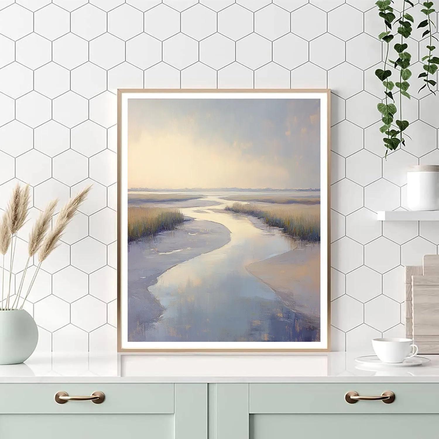 Claude Monet Inspired Misty Estuary At Low Tide Paint by numbers art