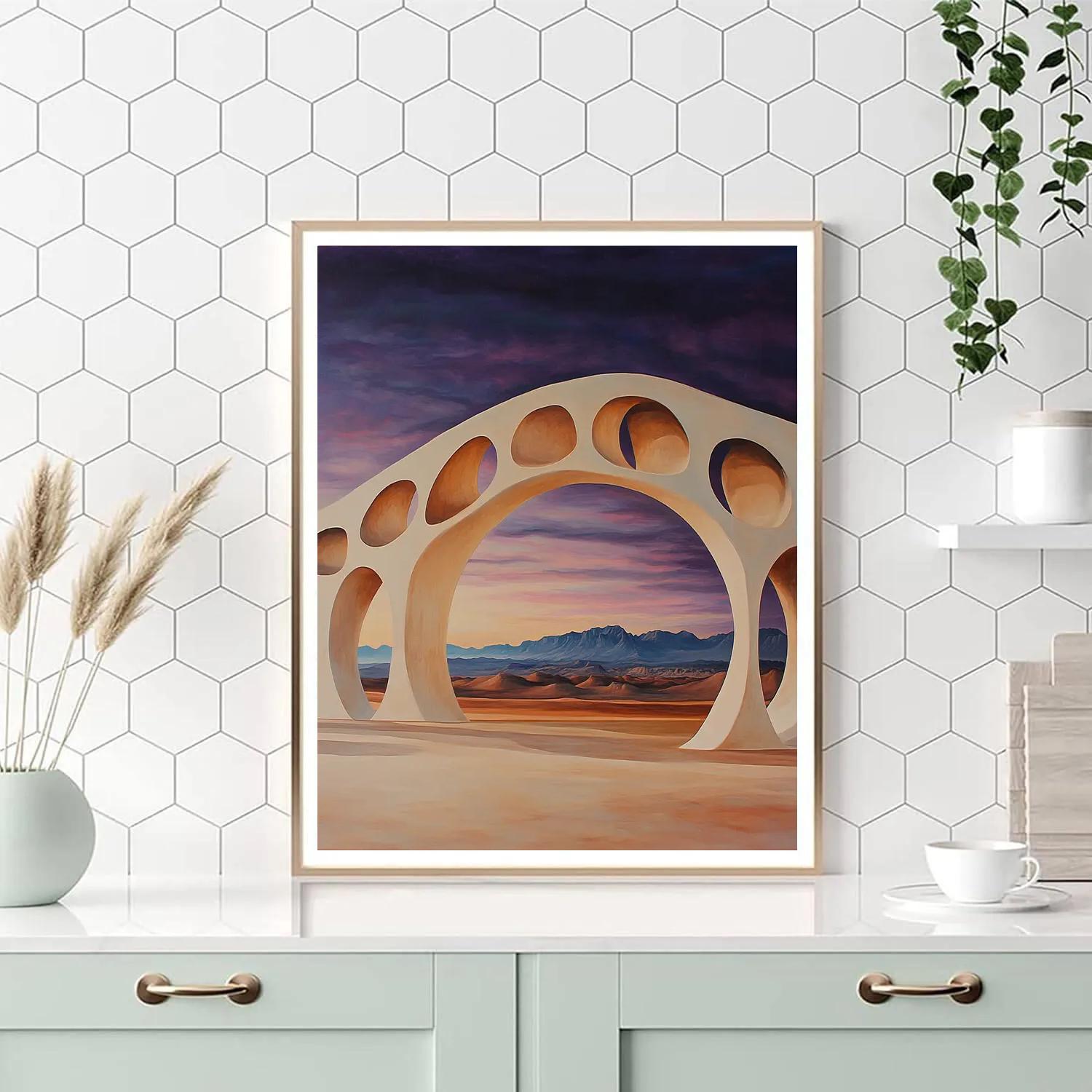 Georgia O’Keeffe Inspired Bone Arch Over Violet Twilight Mesa paint by color