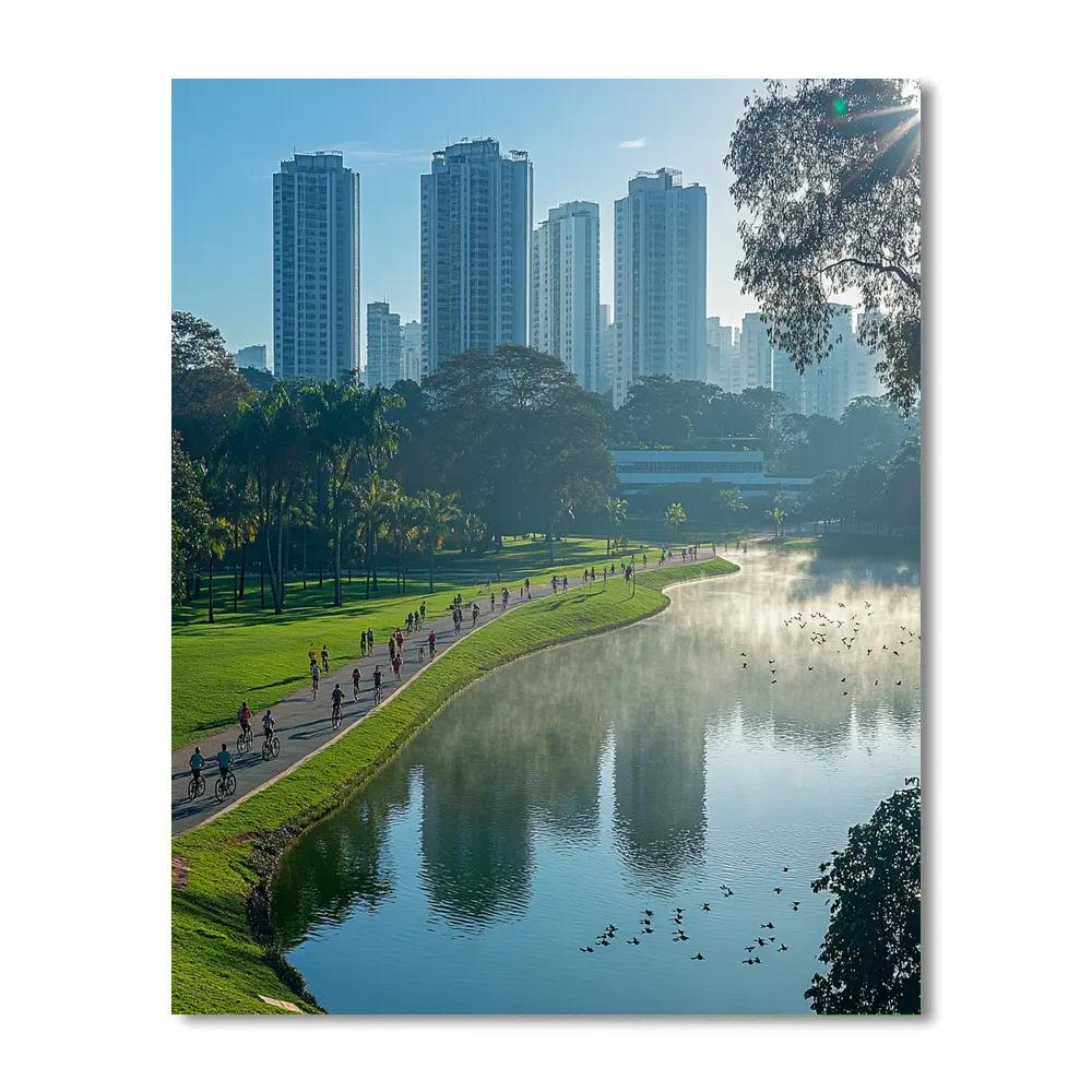 Green Oasis Of Parque Do Ibirapuera Sao Paulo Brazil DIY paint by numbers